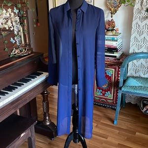 DKNY chiffon blue blouse